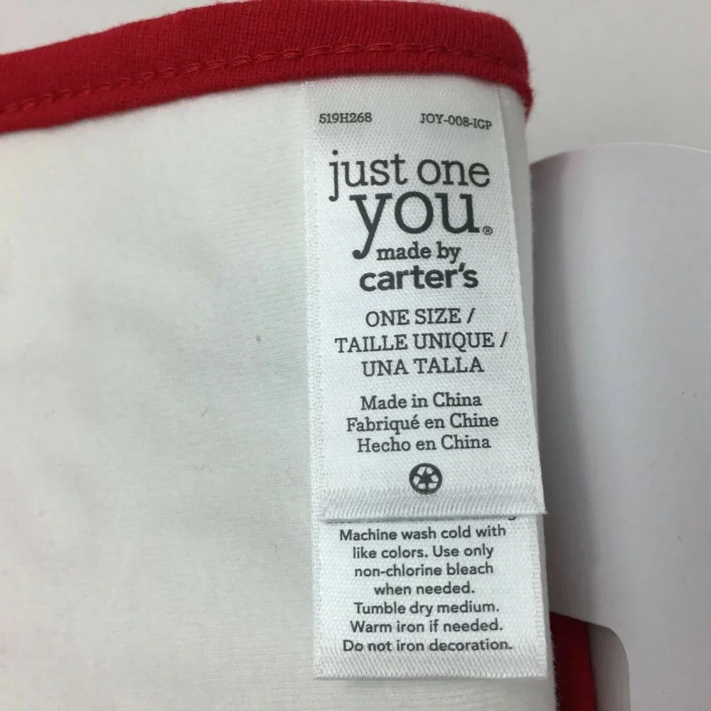 Carter's Just One You White Teething Bib My First Christmas Santa Holiday